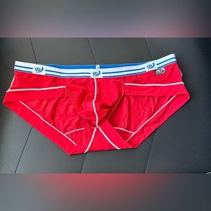 red silky brief